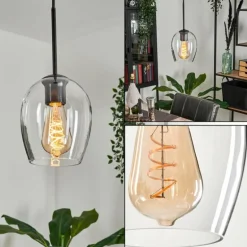 Suspension Verre 15cm Vevino Clair, 1 lumière