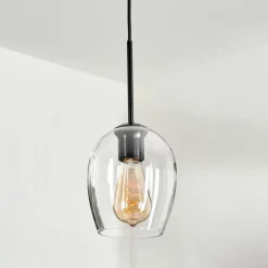 Suspension Verre 15cm Vevino Clair, 1 lumière