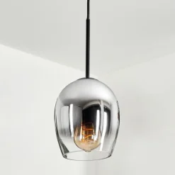 Suspension Verre 15cm Vevino Clair, Fumé, 1 lumière