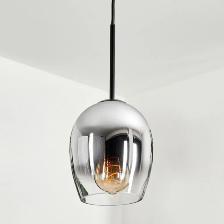 Suspension Verre 15cm Vevino Clair, Fumé, 1 lumière