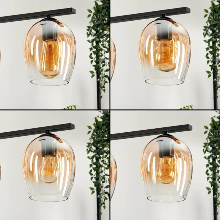 Suspension Verre 15cm Vevino Clair, 4 lumières