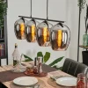 Suspension Verre 20cm Vevino Chrome, Fumé, 4 lumières