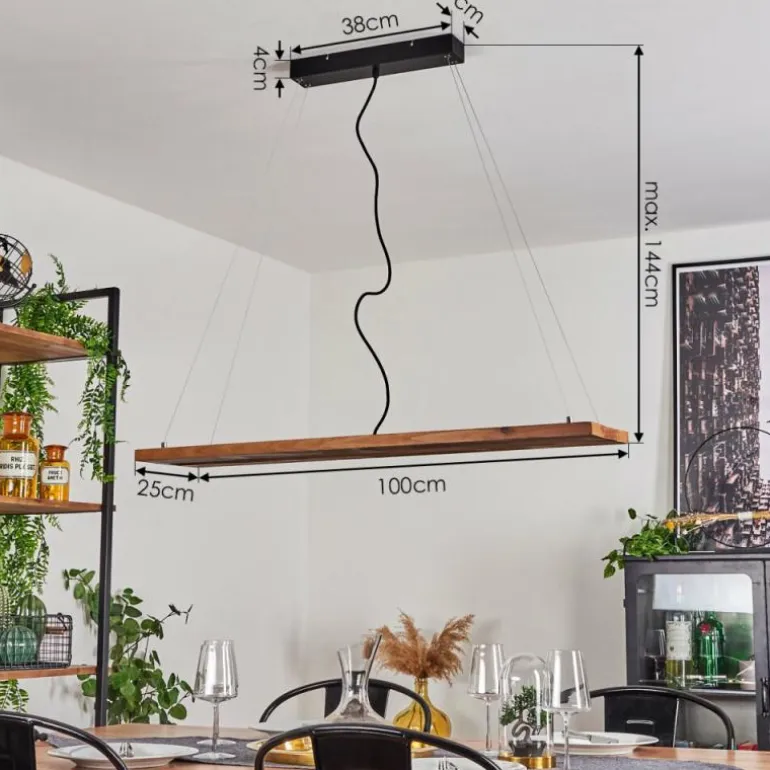 Suspension Versoix LED Chrome, Noir, 1 lumière