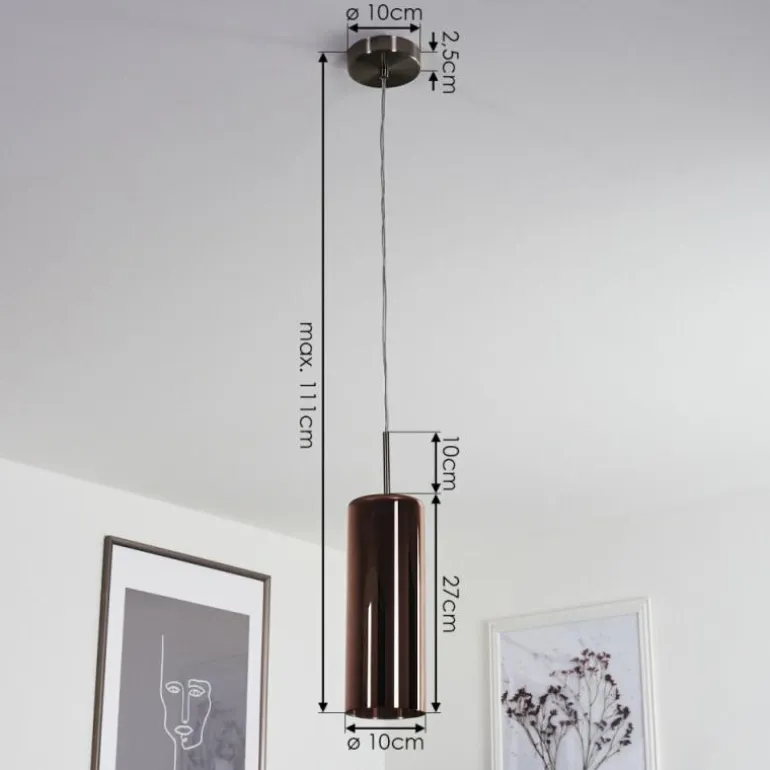 Suspension Vimodrone Nickel mat, 1 lumière