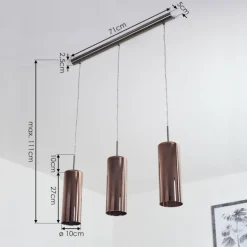 Suspension Vimodrone Nickel mat, 3 lumières