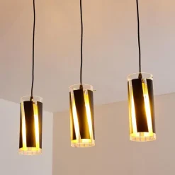 Suspension Vänersborg Noir, 3 lumières