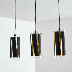 Suspension Vänersborg Noir, 3 lumières