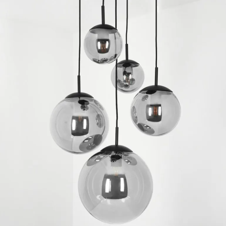 Suspension Voluntad Noir, 5 lumières