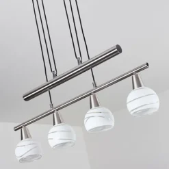 Suspension Warga LED Nickel mat, 4 lumières