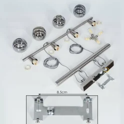Suspension Warga LED Nickel mat, 4 lumières