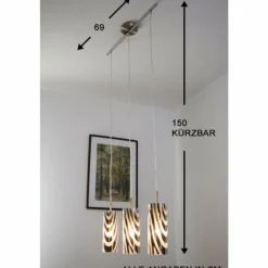 Suspension Wofi COLLAGE Nickel mat, 3 lumières