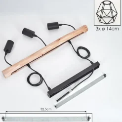 Suspension Yaak Écru, Noir, 3 lumières