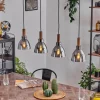Suspension Yadekope Couleur bois, Noir, 4 lumières