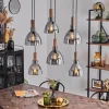 Suspension Yadekope Écru, Noir, 6 lumières