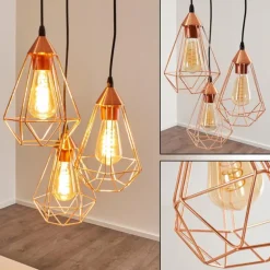 Suspension Zeuta Noir, 3 lumières