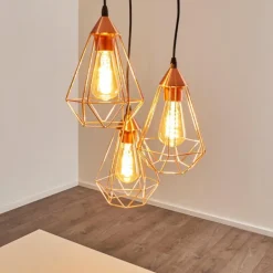 Suspension Zeuta Noir, 3 lumières