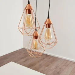 Suspension Zeuta Noir, 3 lumières