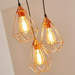 Suspension Zeuta Noir, 3 lumières