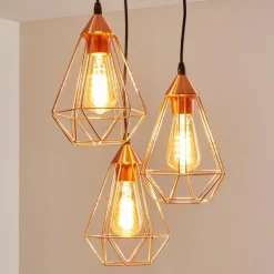 Suspension Zeuta Noir, 3 lumières