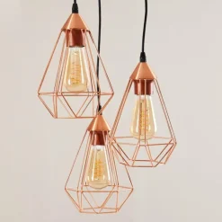 Suspension Zeuta Noir, 3 lumières