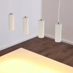 Suspension Zuoz Blanc, 4 lumières