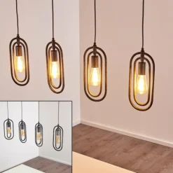 Suspension Zwolle Argenté, 4 lumières