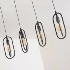 Suspension Zwolle Argenté, 4 lumières