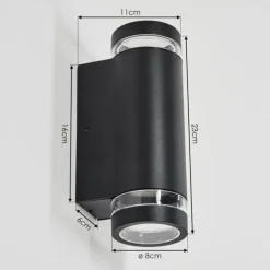 Tagish Lampe murale d´extérieur, Luminaire Up & Down Noir, 2 lumières
