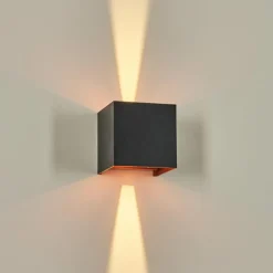 Tamarin Lampe murale d´extérieur, Luminaire Up & Down, Applique murale LED Cuivre, Noir, 1 lumière
