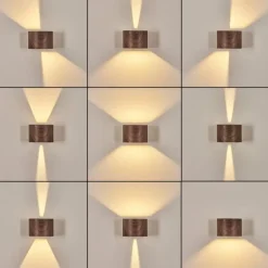 Tamarin Lampe murale d´extérieur, Luminaire Up & Down, Applique murale LED Couleur bois, Noir, 1 lumière