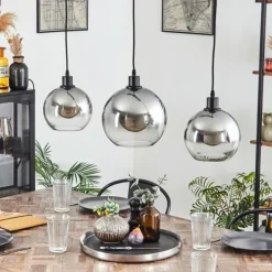 Tapitapa Suspension, Boule lumineuse Noir, 3 lumières