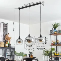 Tapitapa Suspension, Boule lumineuse Noir, 3 lumières