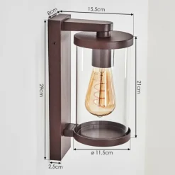 Telhada Luminaire extérieur, Lampe murale d´extérieur Rouille, 1 lumière