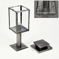 Tieva Borne lumineuse, Eclairage de chemin Noir, Argenté, 1 lumière
