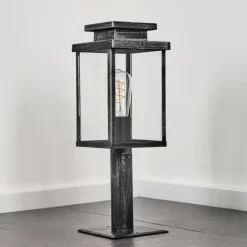 Tieva Borne lumineuse, Eclairage de chemin Noir, Argenté, 1 lumière