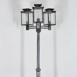 Tieva Réverbère, Eclairage de chemin Noir, Argenté, 3 lumières