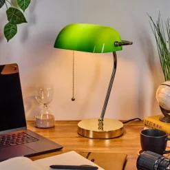 Tremoceira Lampe de banquier, Lampe de bureau, Lampe à poser Laiton, 1 lumière