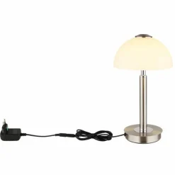 Uldin Lampe à poser Luminaires Globo Lighting LED Chrome, Nickel mat, 1 lumière