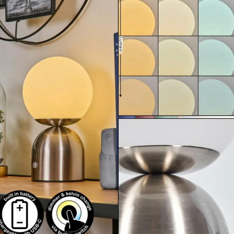 Ulvsbyn Lampe à poser LED Nickel mat, 1 lumière