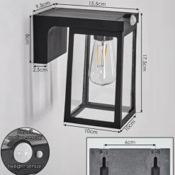 Verup Lampe murale d´extérieur, Applique murale LED Noir, 1 lumière, Détecteur de mouvement