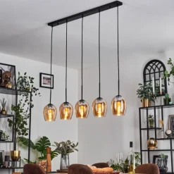 Vevino Suspension Ambre, 5 lumières
