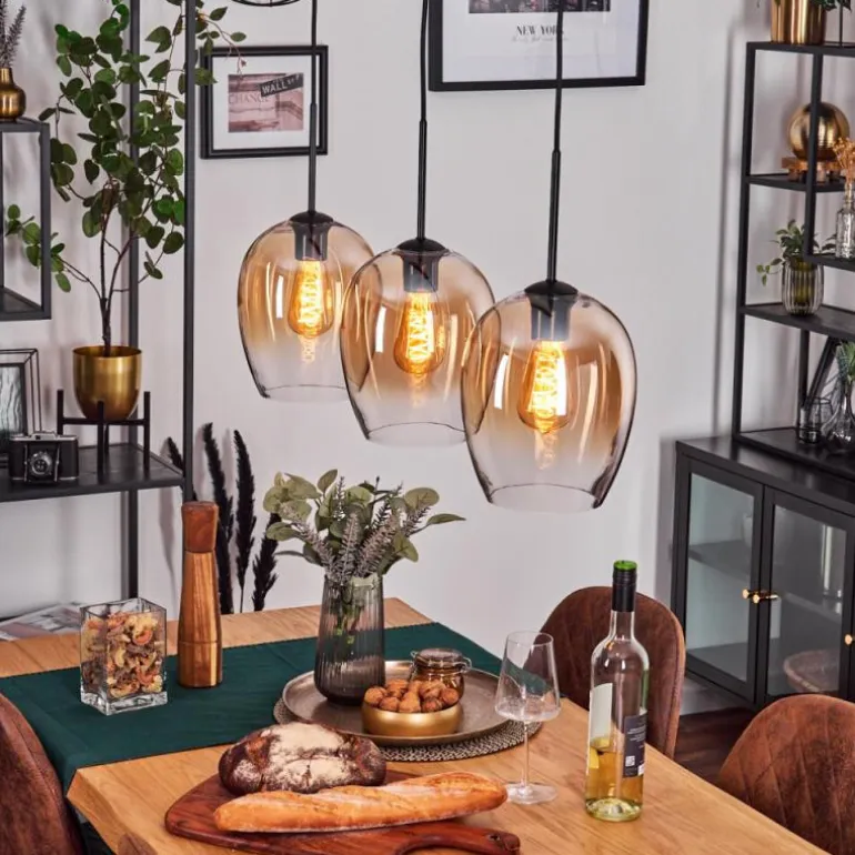 Vevino Suspension Ambre, Clair, 3 lumières