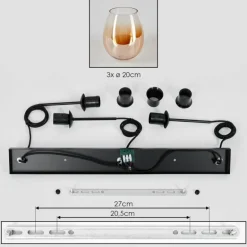 Vevino Suspension Ambre, Clair, 3 lumières