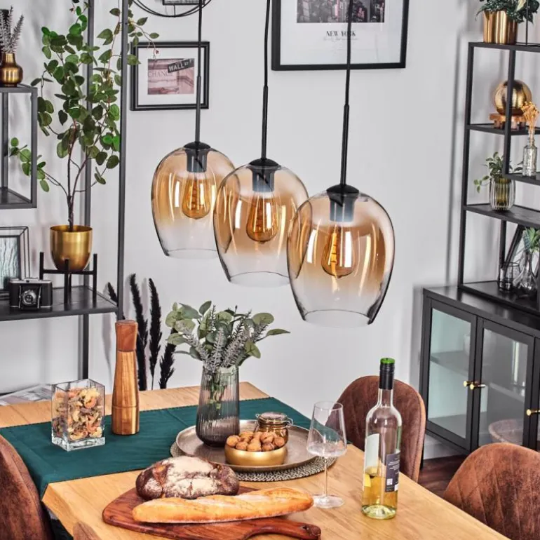 Vevino Suspension Ambre, Clair, 3 lumières