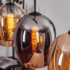 Vevino Suspension Ambre, Chrome, 3 lumières