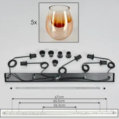 Vevino Suspension Ambre, Clair, 5 lumières