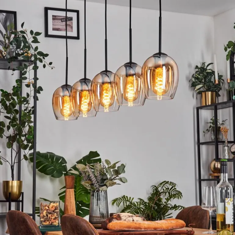 Vevino Suspension Ambre, Clair, 5 lumières