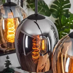 Vevino Suspension Ambre, Chrome, 5 lumières