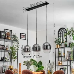Vevino Suspension Chrome, Clair, 3 lumières