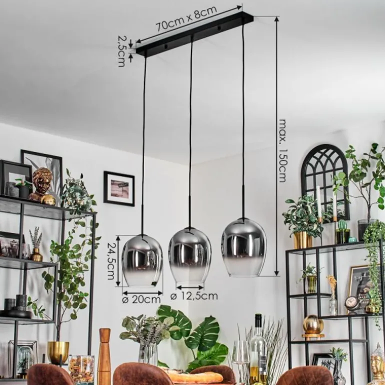 Vevino Suspension Chrome, Clair, 3 lumières